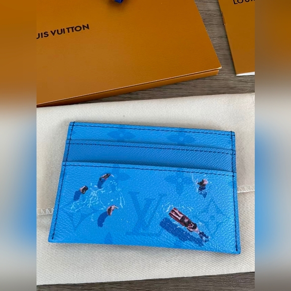 Louis Vuitton Blue Double Card Holder